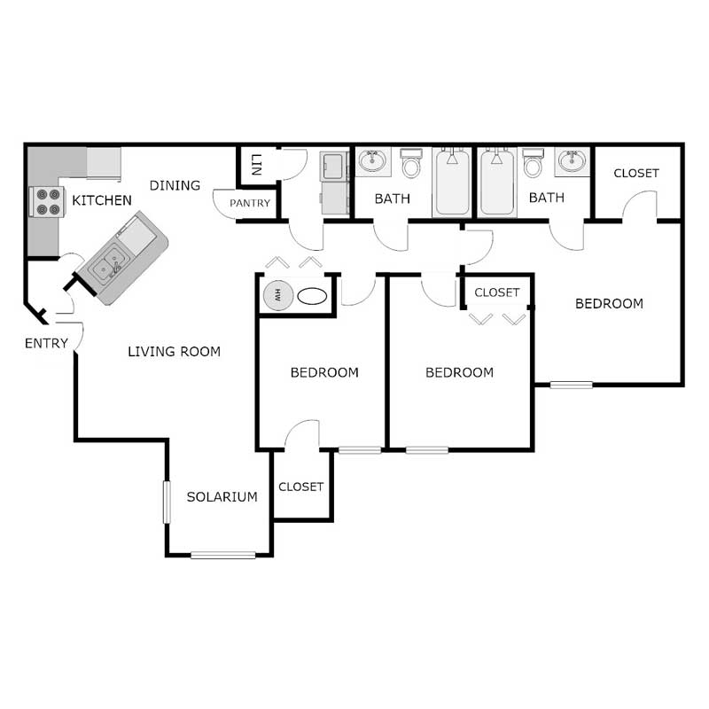 Floor Plans Sable Point Apartments Hurricane, WV A PRE/3 Property